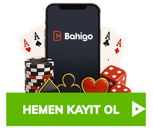 Bahigo mobil ekranı ve casino öğeleriyle kayıt ol çağrısı yapan görsel