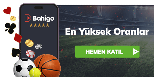 Telefon üzerinde Bahigo logosu, çeşitli oyun ikonları, stadyum olan banner